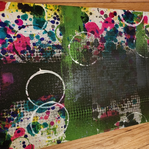 HANDCRAFTED Abstract Painting Artwork HANDPAINTED Bright Canvas Wall Art Decor - Picture 11 of 12